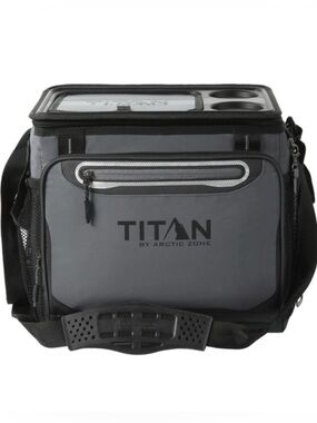 Titan Gray Soft Cooler Bag with Dual Cup Holders